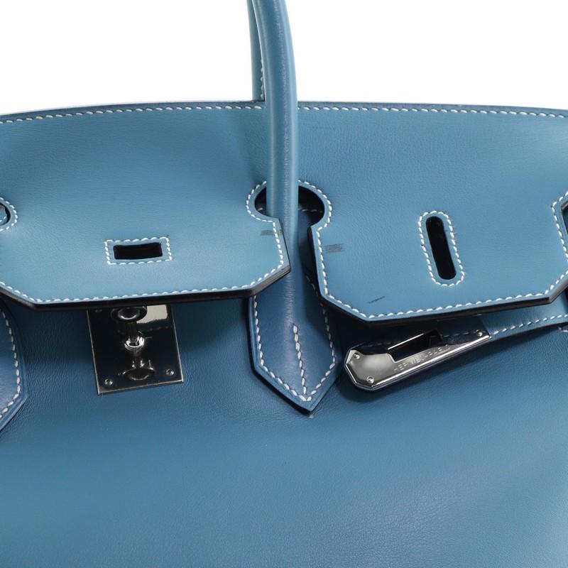 Hermes Birkin Handbag Bleu Jean Swift with Palladium Hardware 35 3
