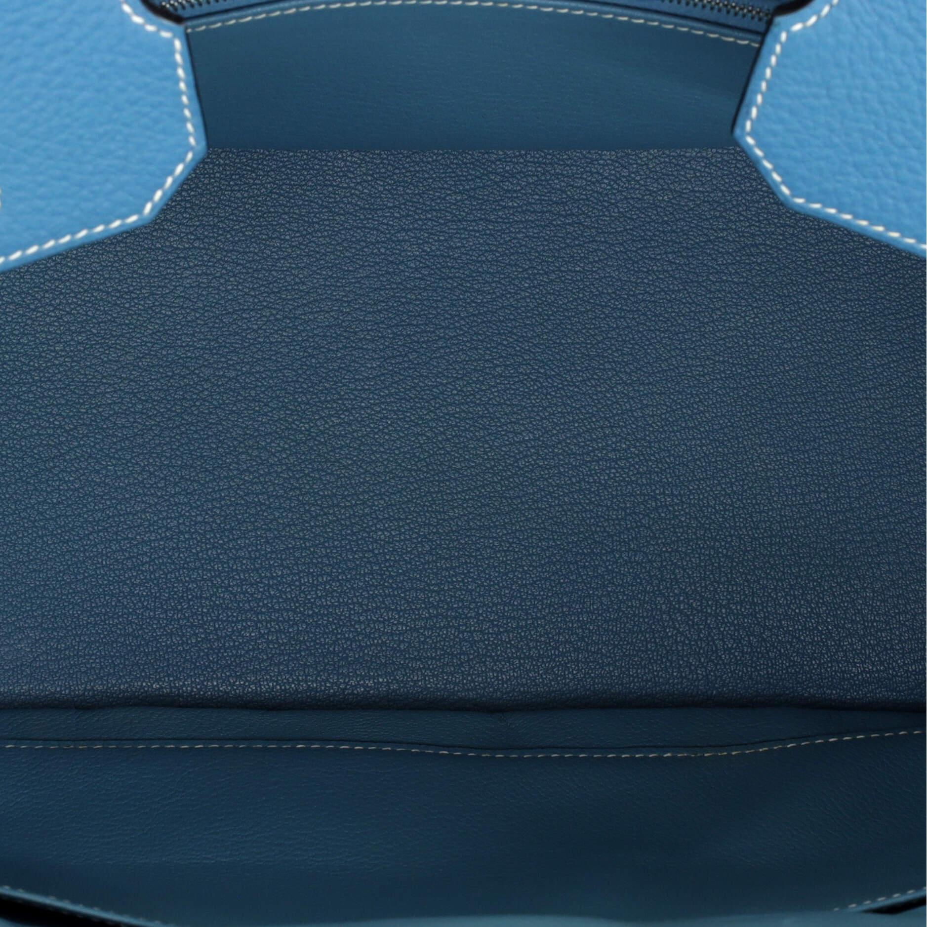 Hermes Birkin Handbag Bleu Jean Togo with Palladium Hardware 35 For Sale 1