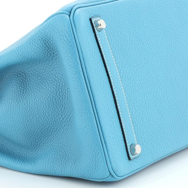 Hermes  Birkin Handbag Bleu Jean Togo with Palladium Hardware 35 2