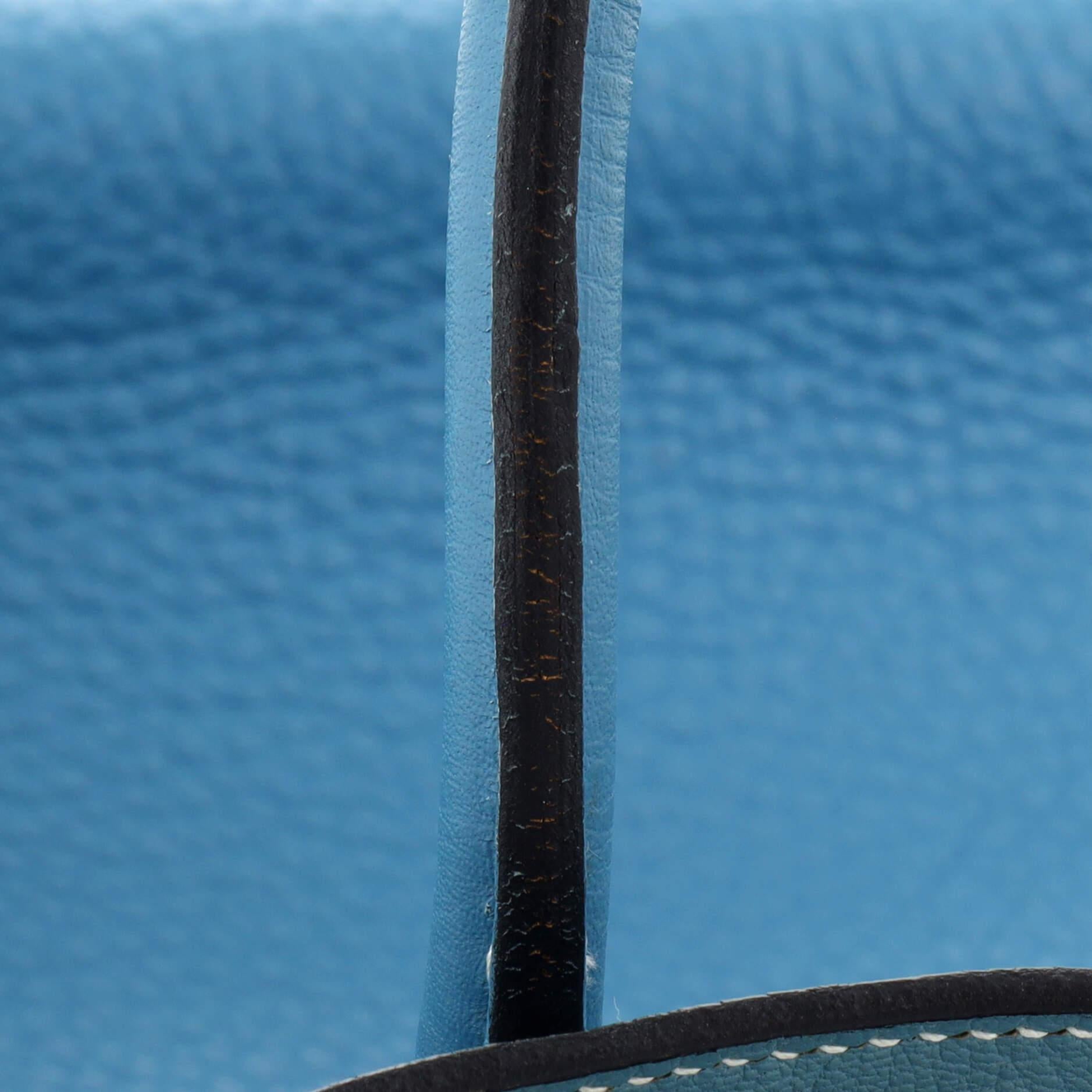 Hermes Birkin Handbag Bleu Jean Togo with Palladium Hardware 35 For Sale 5