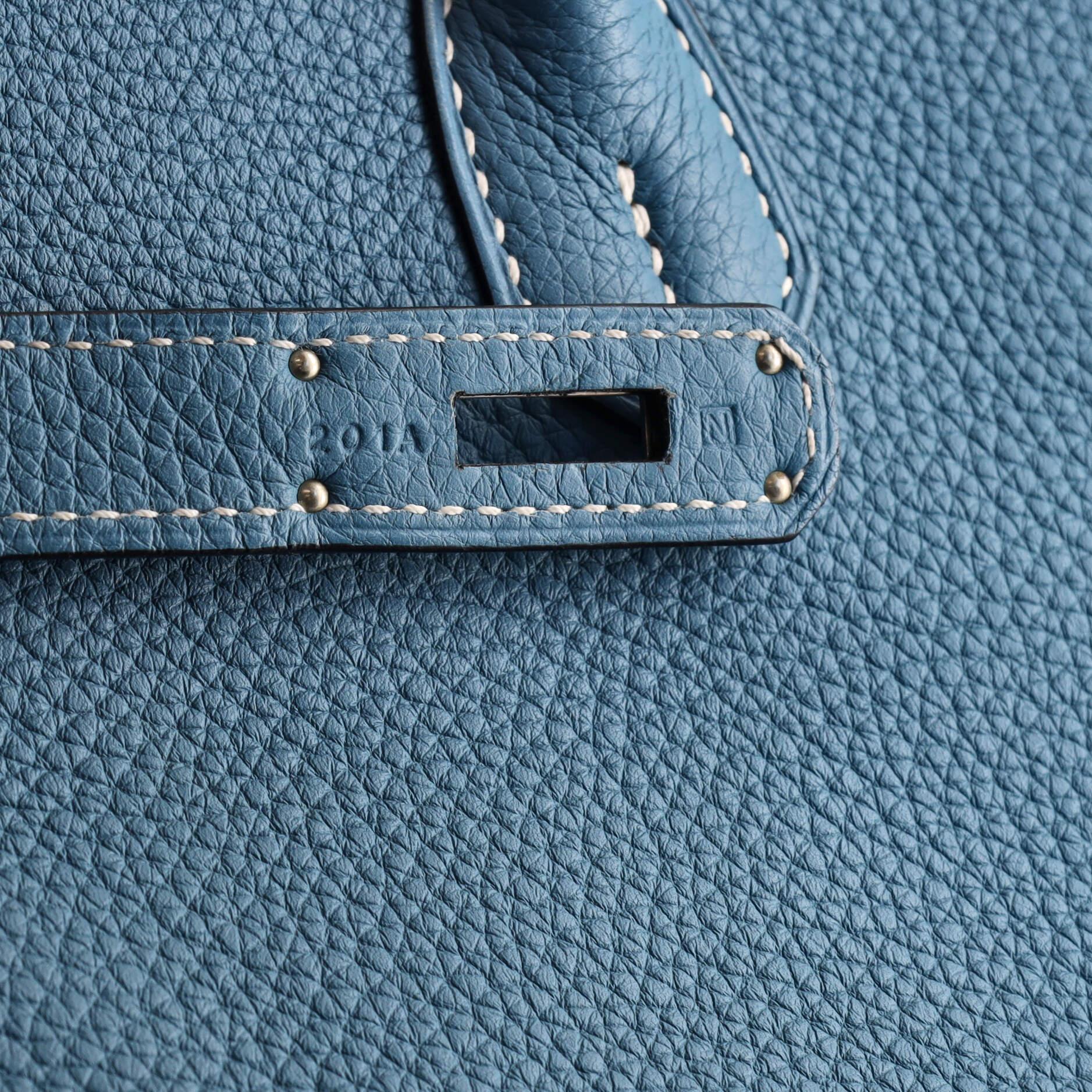 Hermes Birkin Handbag Bleu Jean Togo with Palladium Hardware 40 3