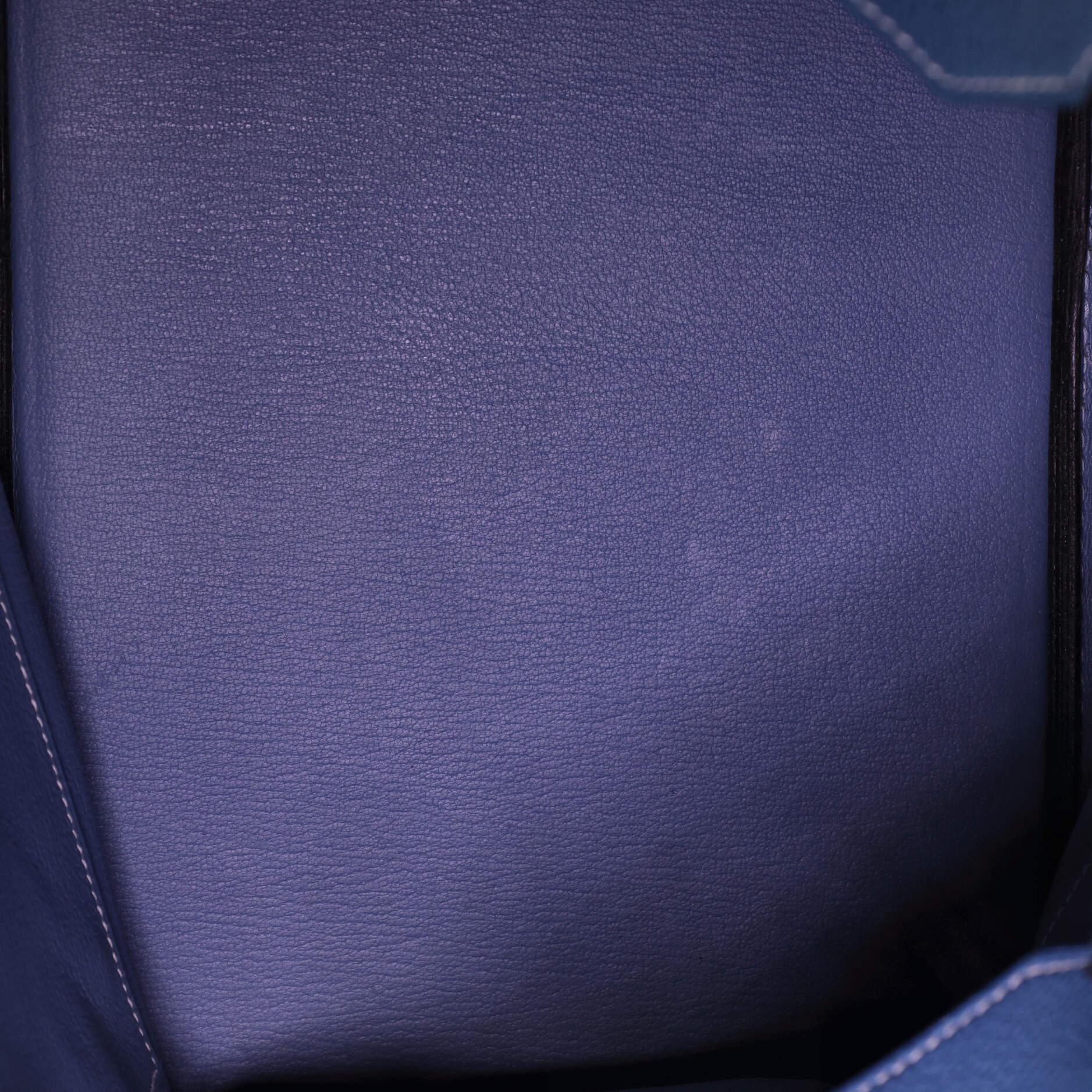 Hermes Birkin Handbag Bleu Jean Togo with Palladium Hardware 40 In Good Condition In NY, NY