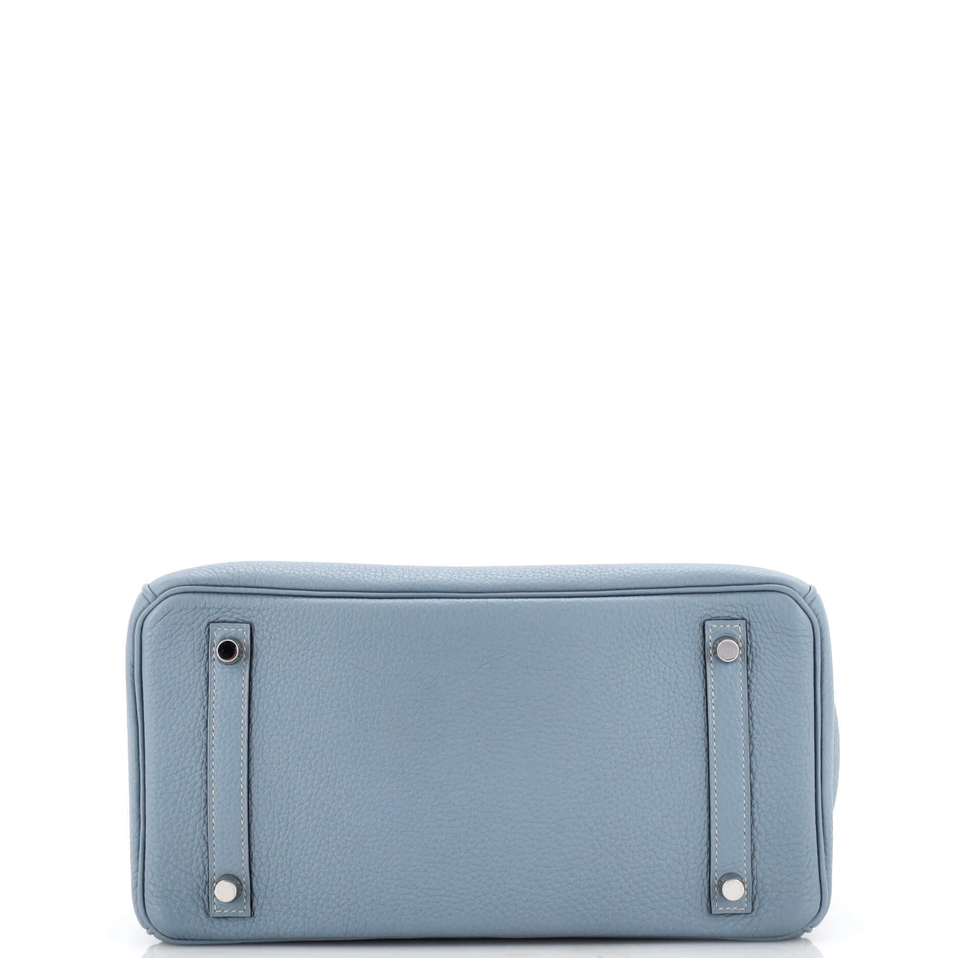 Hermes Birkin Handbag Bleu Lin Togo with Palladium Hardware 30 1