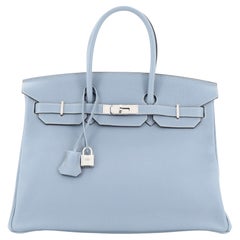 Hermes Blue Paon Birkin 35 Bag at 1stDibs