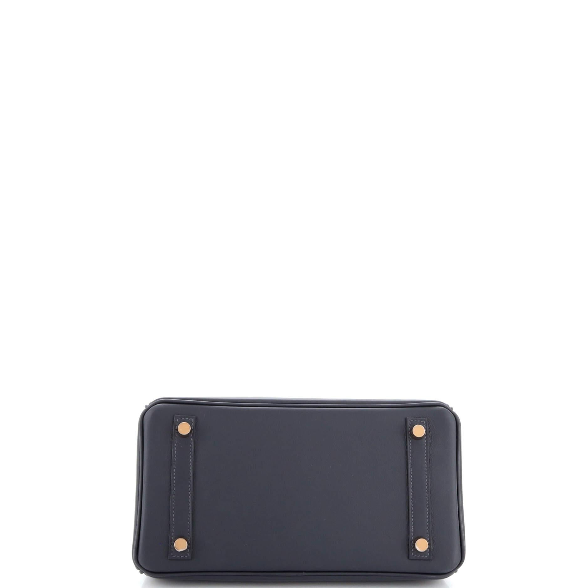 Hermes Birkin Handbag Bleu Nuit Swift with Rose Gold Hardware 25 1