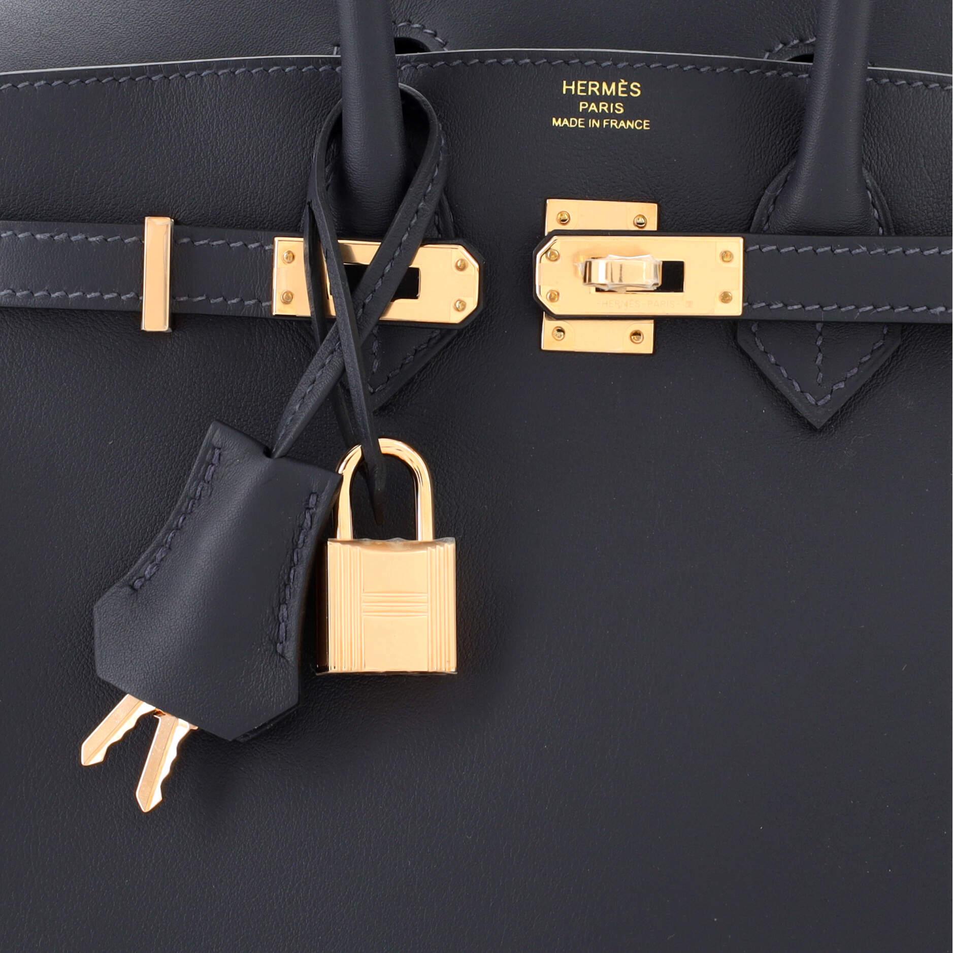Hermes Birkin Handbag Bleu Nuit Swift with Rose Gold Hardware 25 2