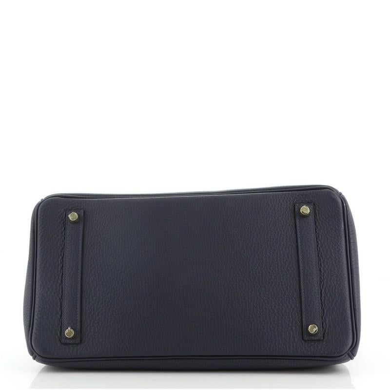 Women's or Men's Hermes Birkin Handbag Bleu Nuit Togo with Gold Hardware 35