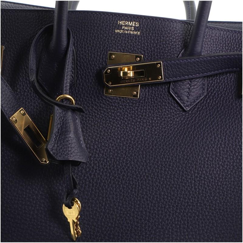 Hermes Birkin Handbag Bleu Nuit Togo with Gold Hardware 35 4