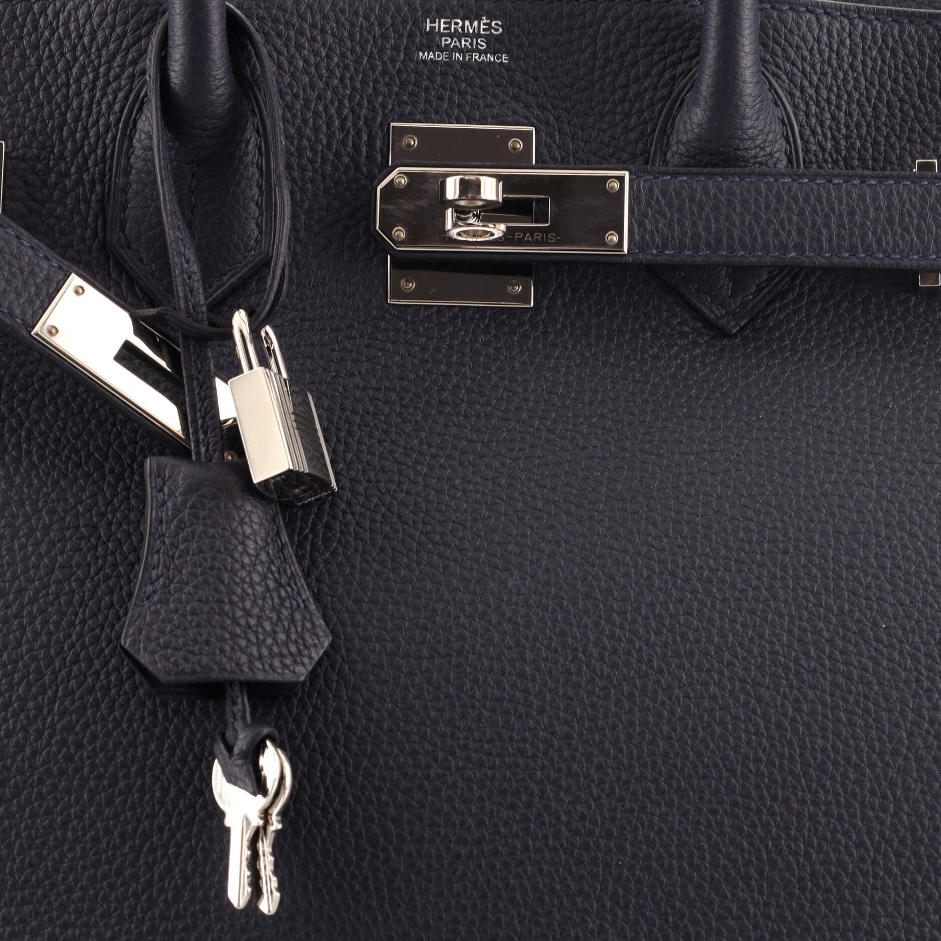 Hermes Birkin Handbag Bleu Nuit Togo with Palladium Hardware 30 2