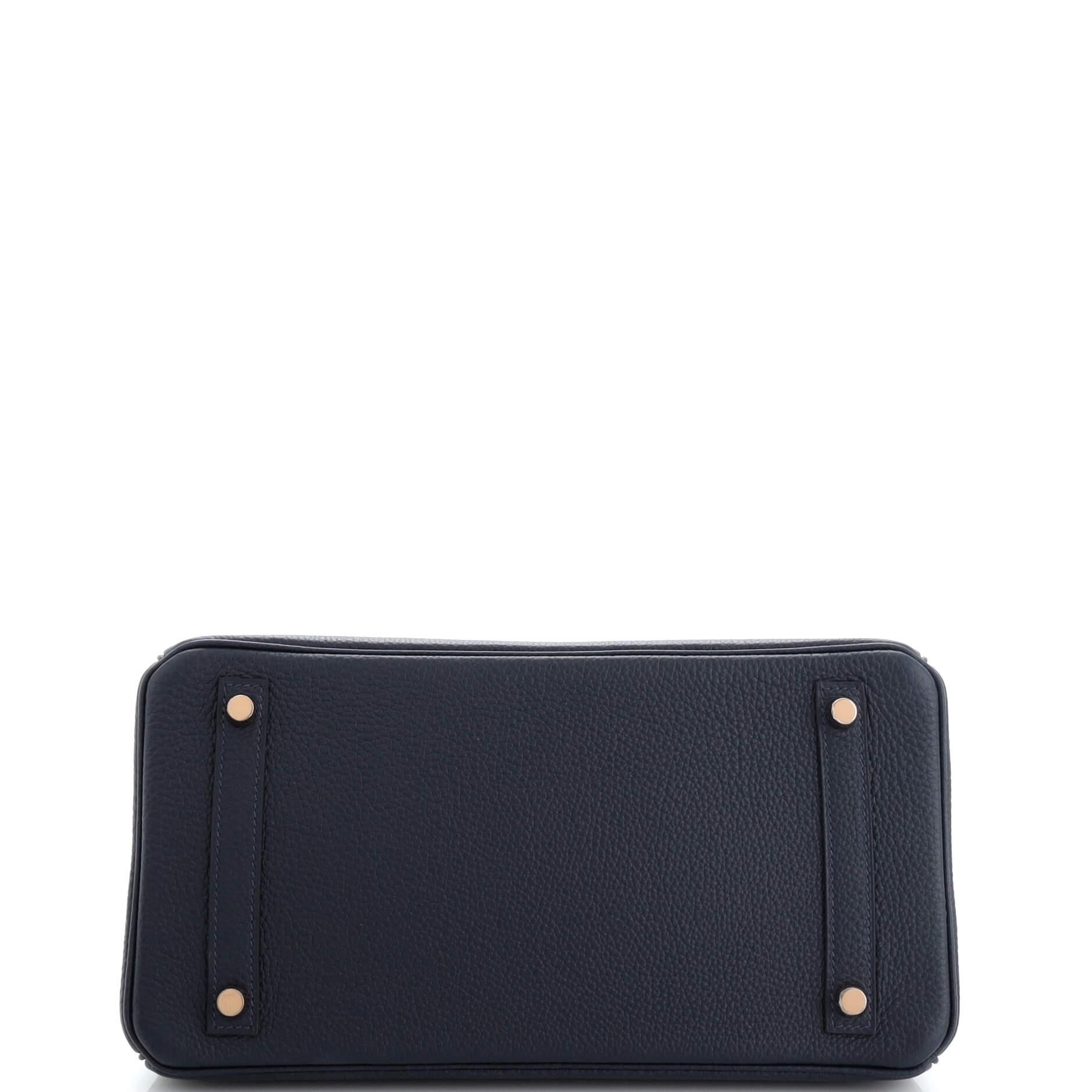 Hermes Birkin Handbag Bleu Nuit Togo with Rose Gold Hardware 30 1