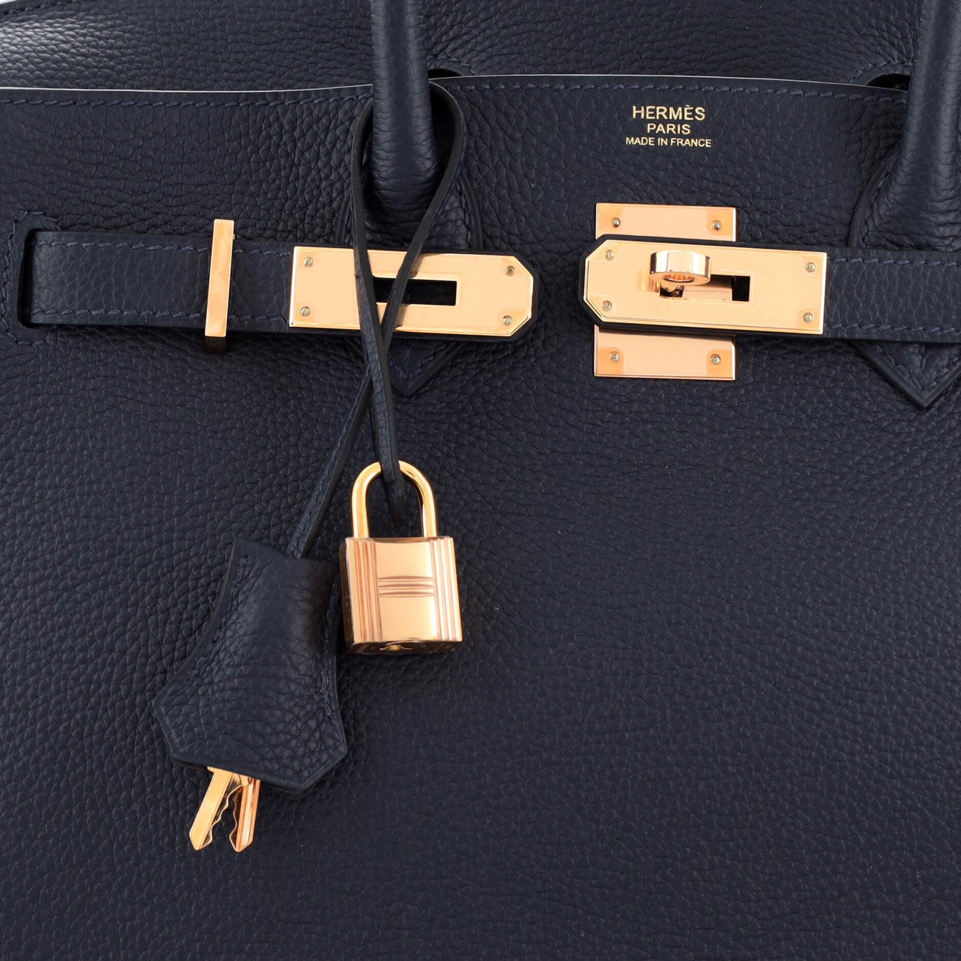 Hermes Birkin Handbag Bleu Nuit Togo with Rose Gold Hardware 30 3