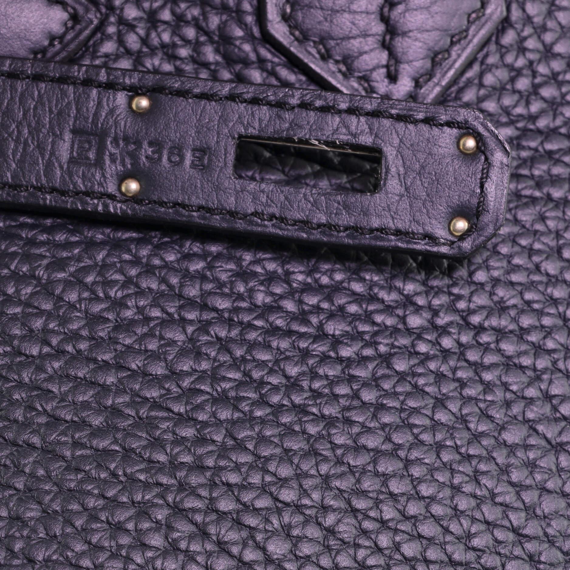 Hermes Birkin Handbag Bleu Obscur Clemence with Palladium Hardware 30 3
