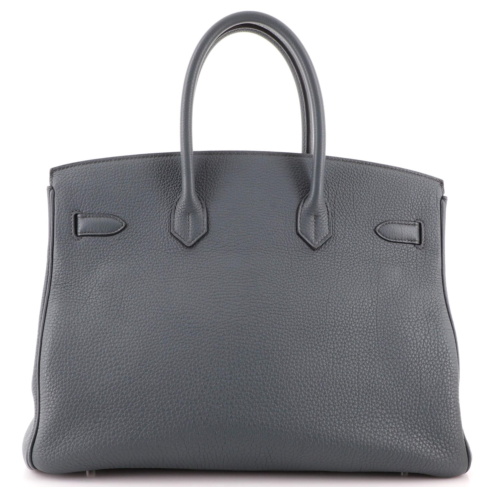 Hermes Birkin Handbag Bleu Orage Togo with Palladium Hardware 35 In Good Condition In NY, NY