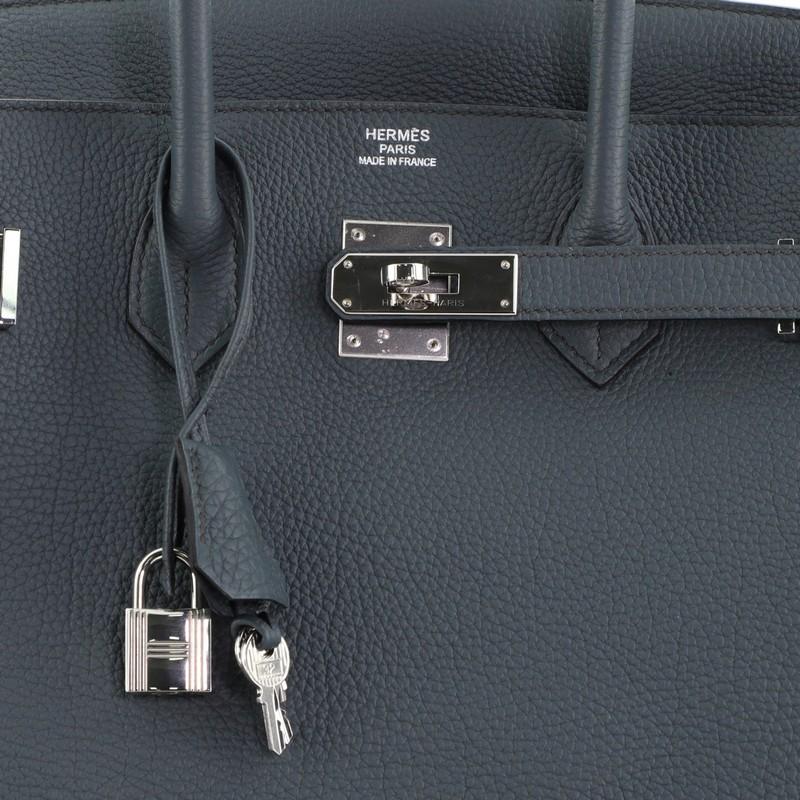 Gray Hermes Birkin Handbag Bleu Orage Togo With Palladium Hardware 35 