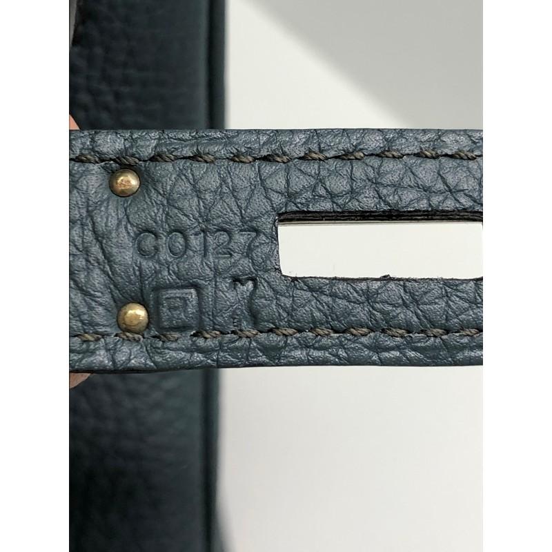 Women's or Men's Hermes Birkin Handbag Bleu Orage Togo With Palladium Hardware 35