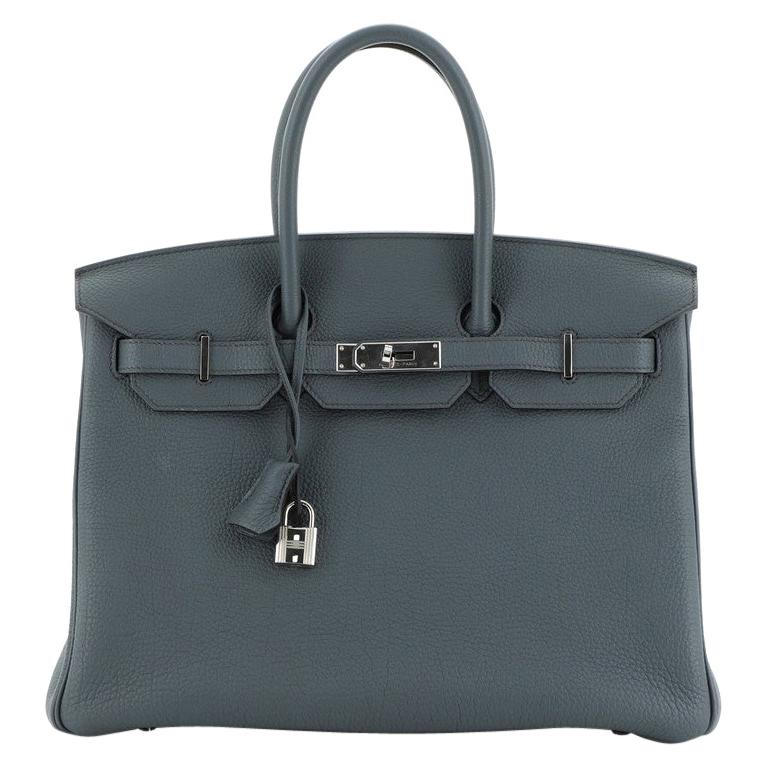 Hermes Birkin Handbag Bleu Orage Togo With Palladium Hardware 35 