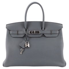 Hermes Birkin Handbag Bleu Orage Togo with Palladium Hardware 35