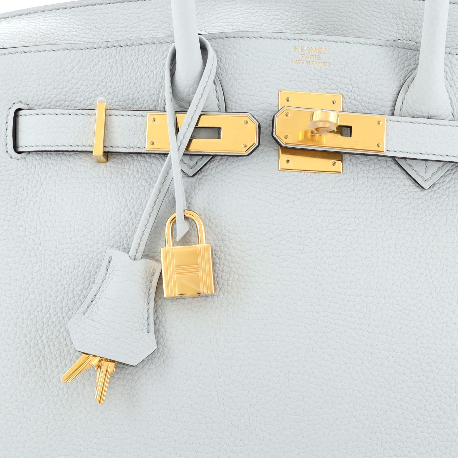 Hermes Birkin Handbag Bleu Pale Clemence with Gold Hardware 30 1