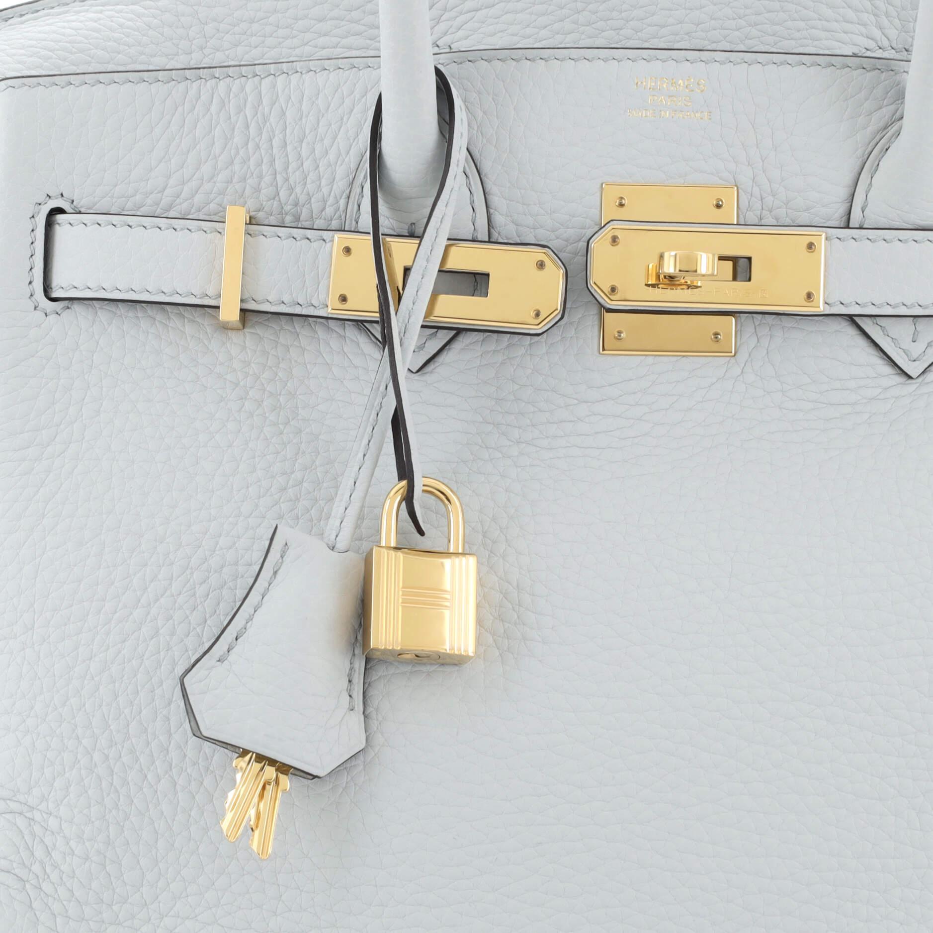 Hermes Birkin Handbag Bleu Pale Togo with Gold Hardware 30 In Good Condition For Sale In NY, NY