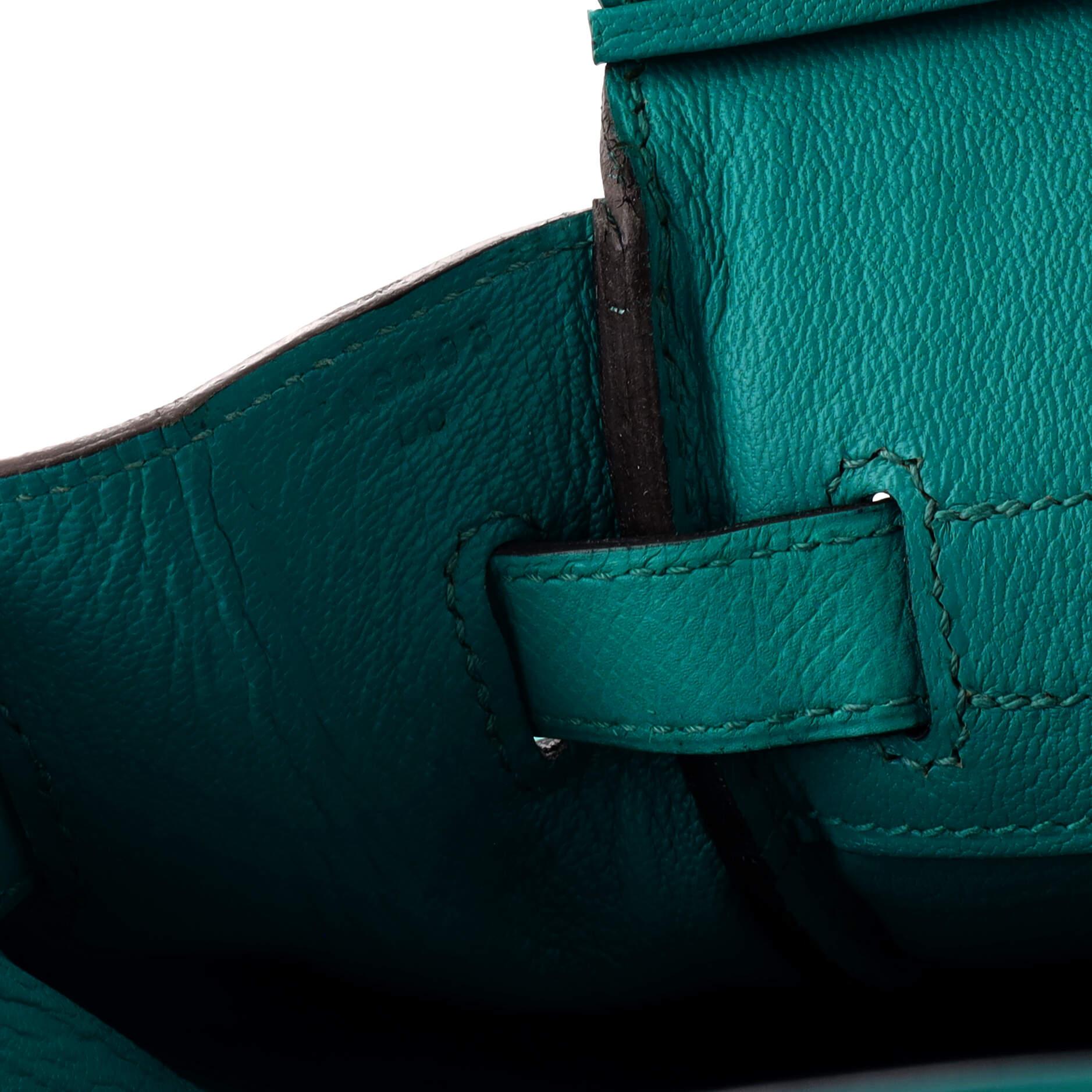 Hermes Birkin Handbag Bleu Paon Epsom with Gold Hardware 30 10