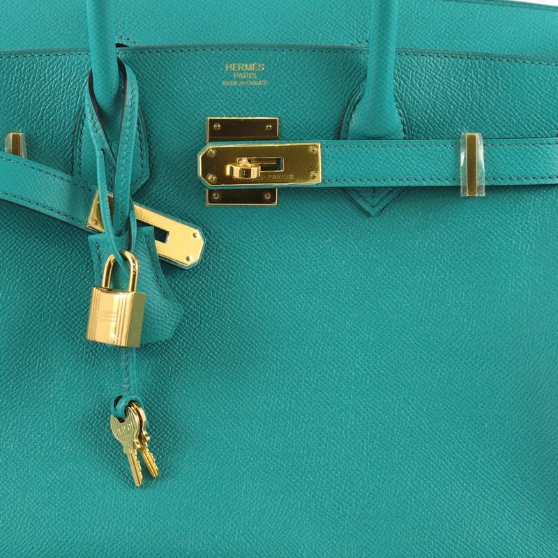 Hermes Birkin Handbag Bleu Paon Epsom with Gold Hardware 30 In Excellent Condition In NY, NY