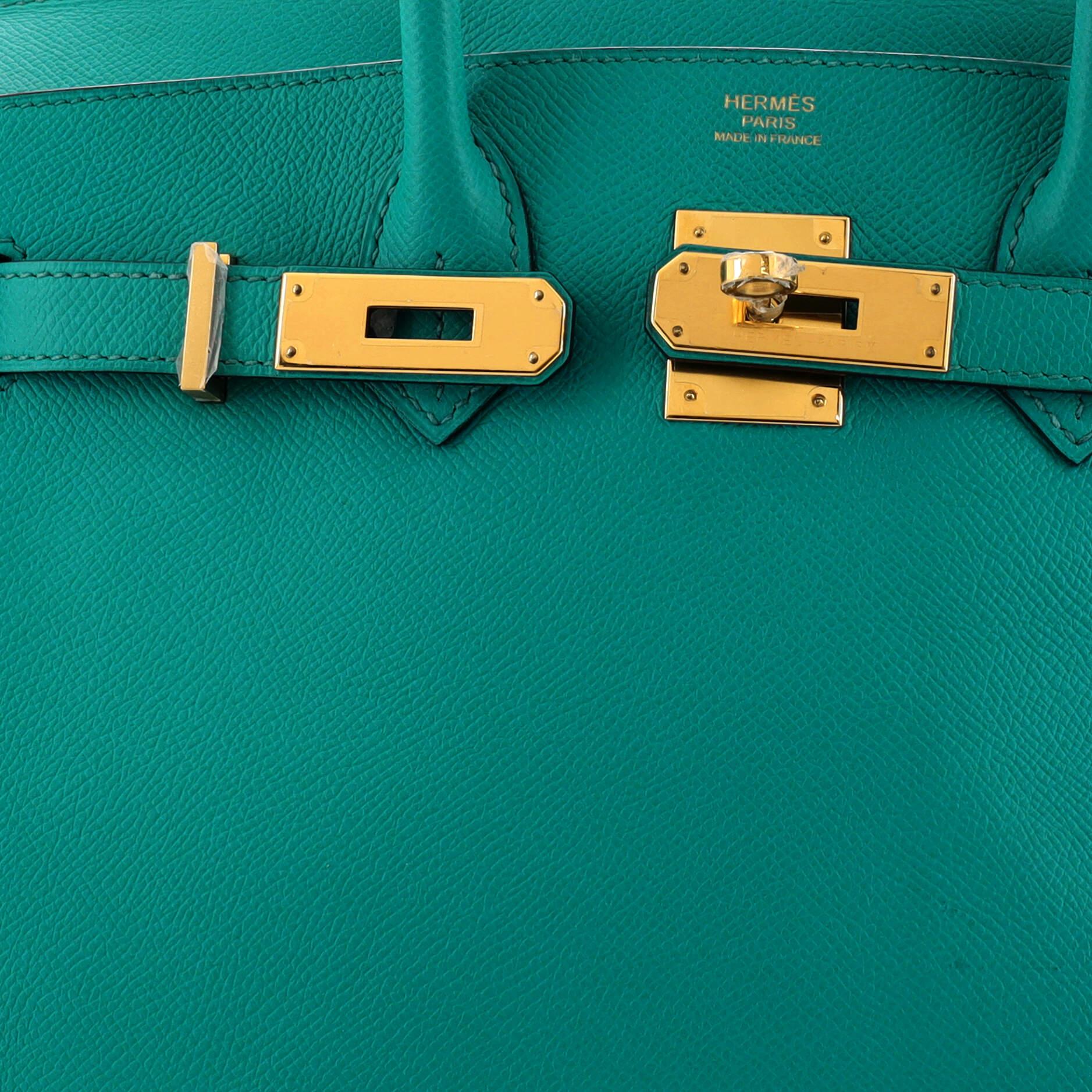 Hermes Birkin Handbag Bleu Paon Epsom with Gold Hardware 30 2