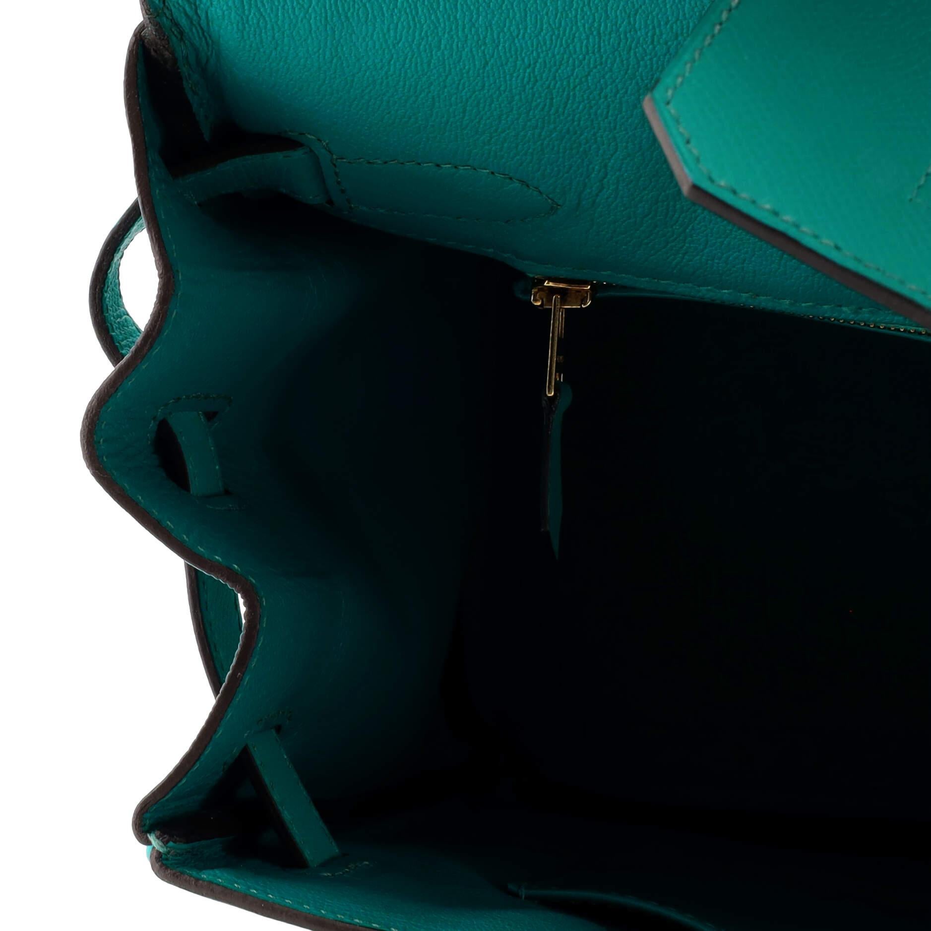 Hermes Birkin Handbag Bleu Paon Epsom with Gold Hardware 30 5