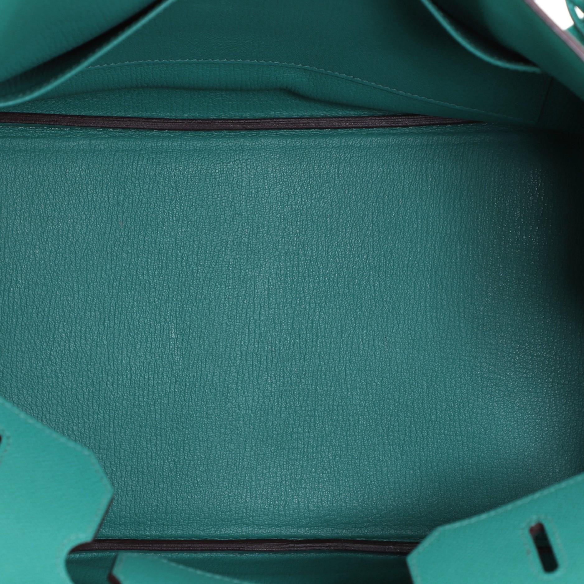 Women's Hermes Birkin Handbag Bleu Paon Epsom with Palladium Hardware 35