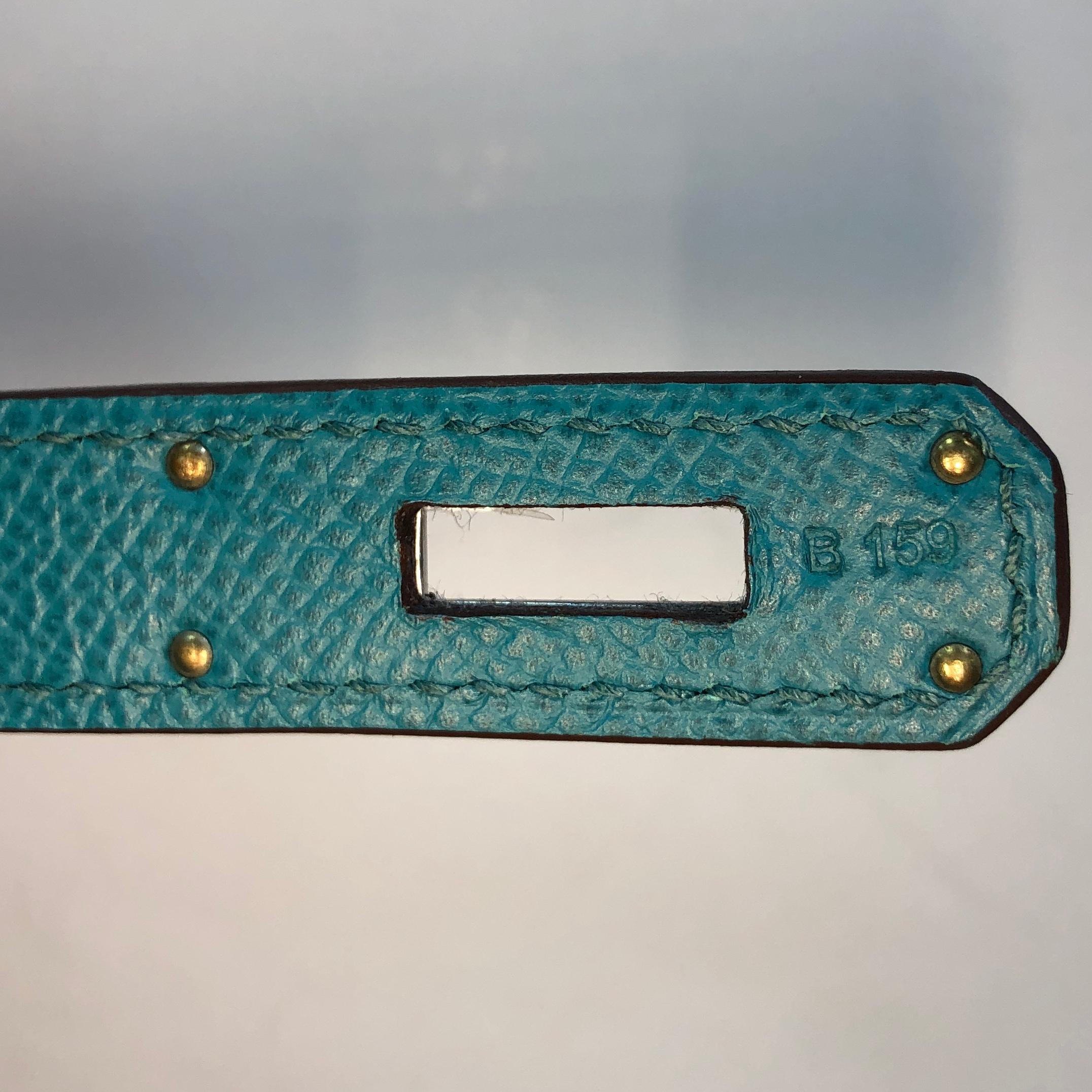 Hermes Birkin Handbag Bleu Paon Epsom with Palladium Hardware 35 1