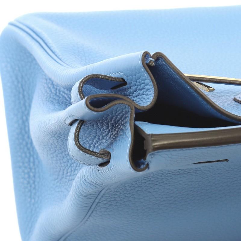 Hermes Birkin Handbag Bleu Paradis Clemence with Gold Hardware 30 2