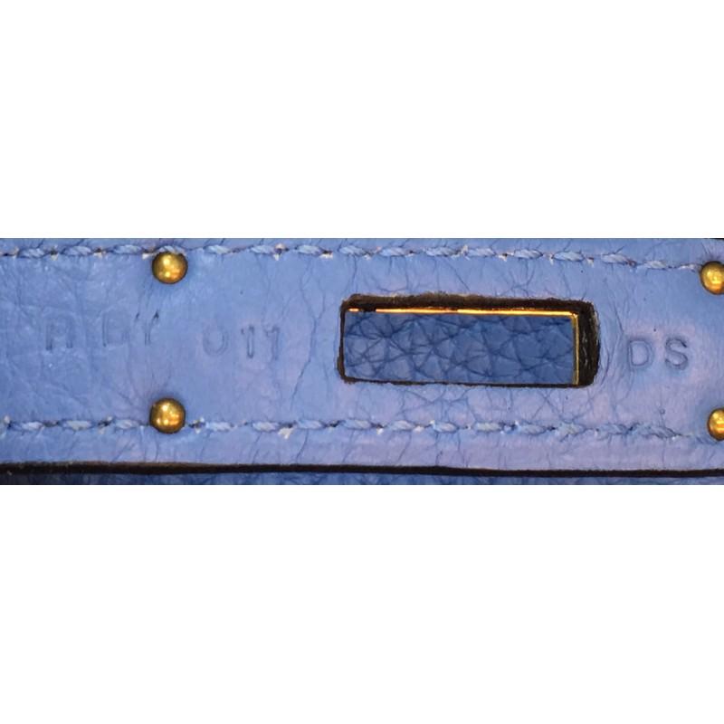 Hermes Birkin Handbag Bleu Paradis Clemence with Gold Hardware 30 4