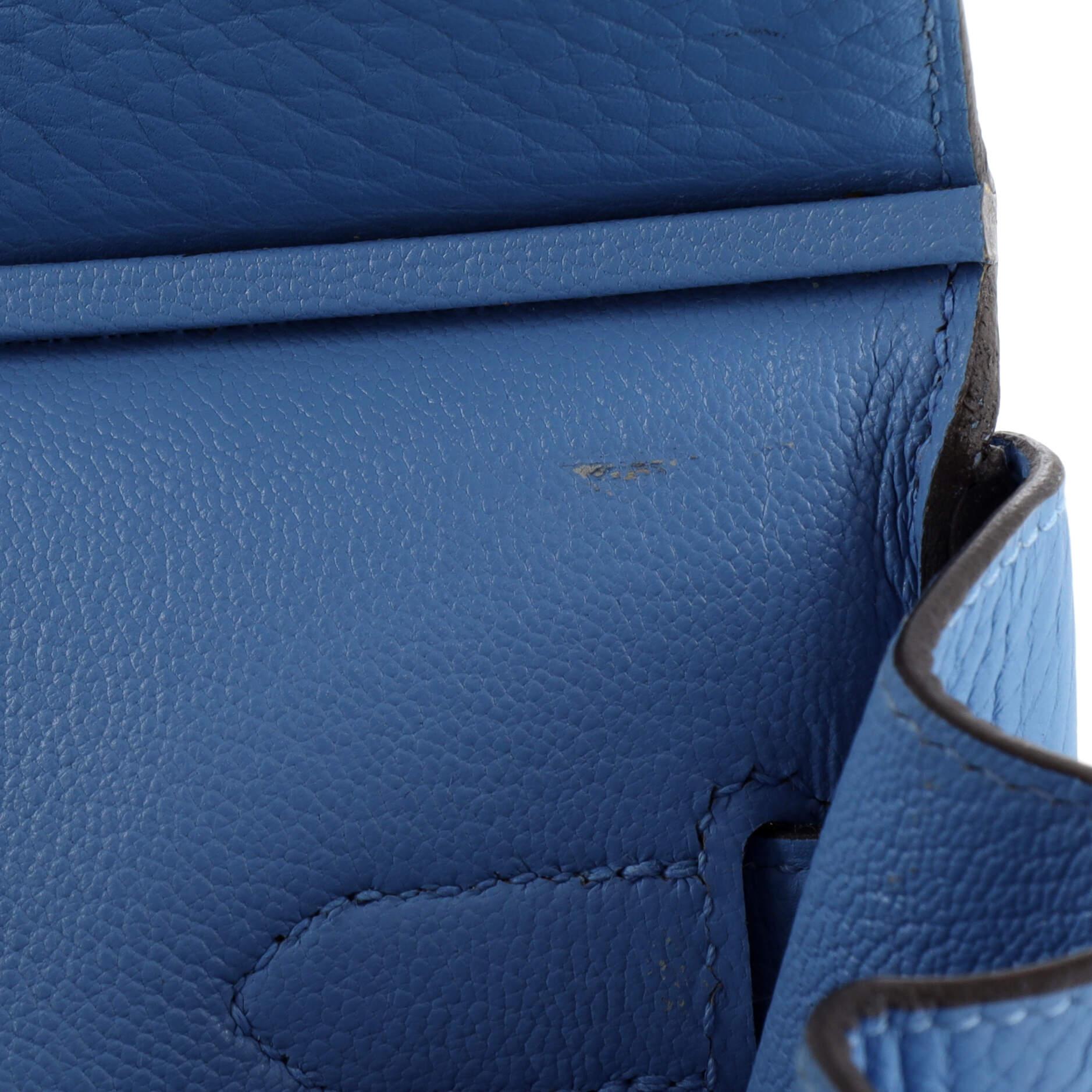 Hermes Birkin Handbag Bleu Paradis Clemence with Palladium Hardware 30 6