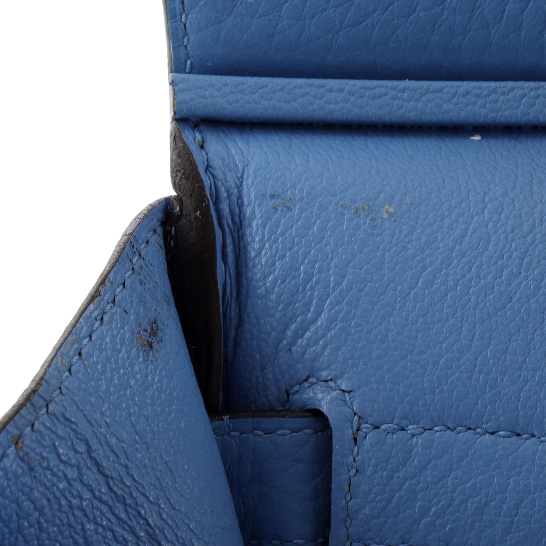 Hermes Birkin Handbag Bleu Paradis Clemence with Palladium Hardware 30 7