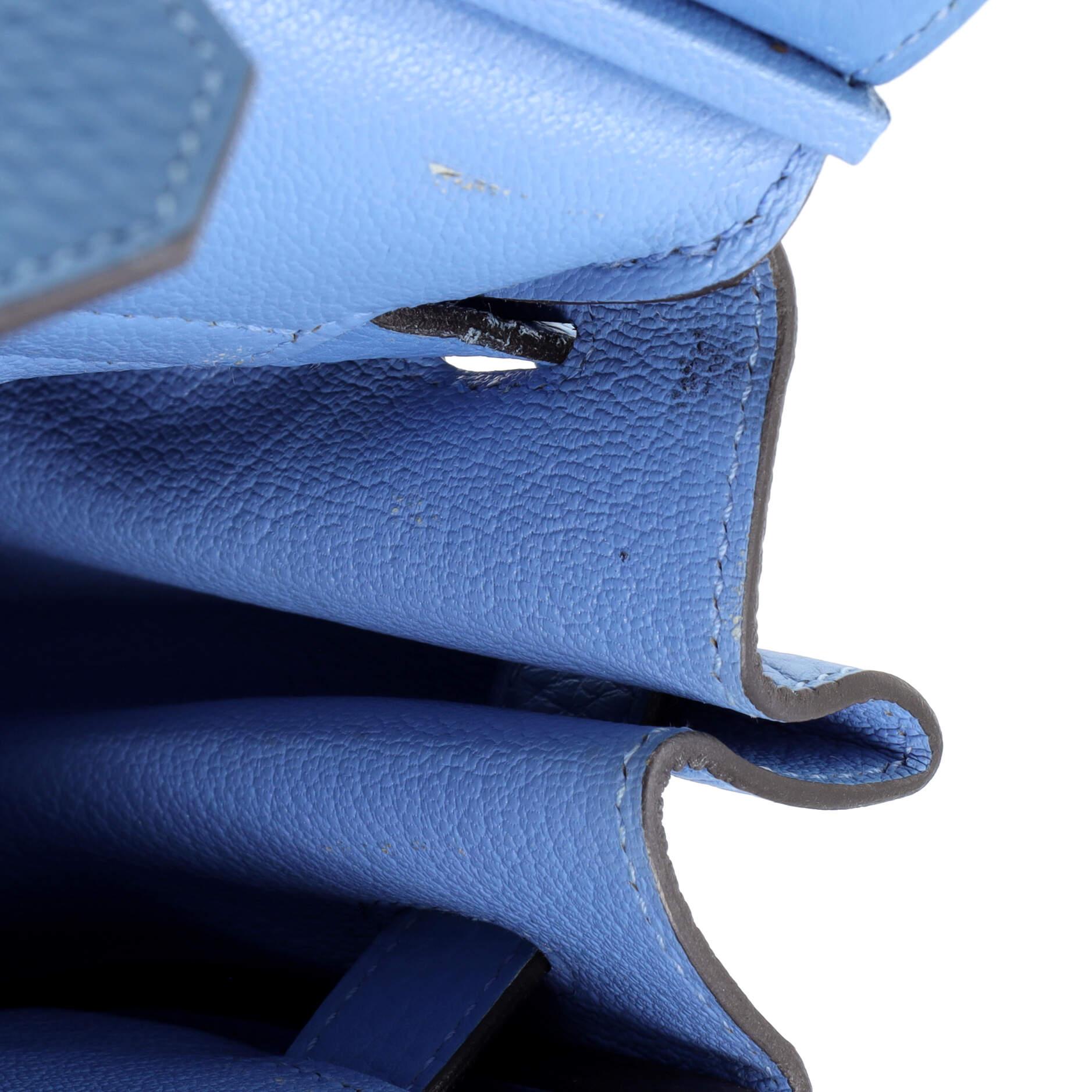 Hermes Birkin Handbag Bleu Paradis Clemence with Palladium Hardware 30 8