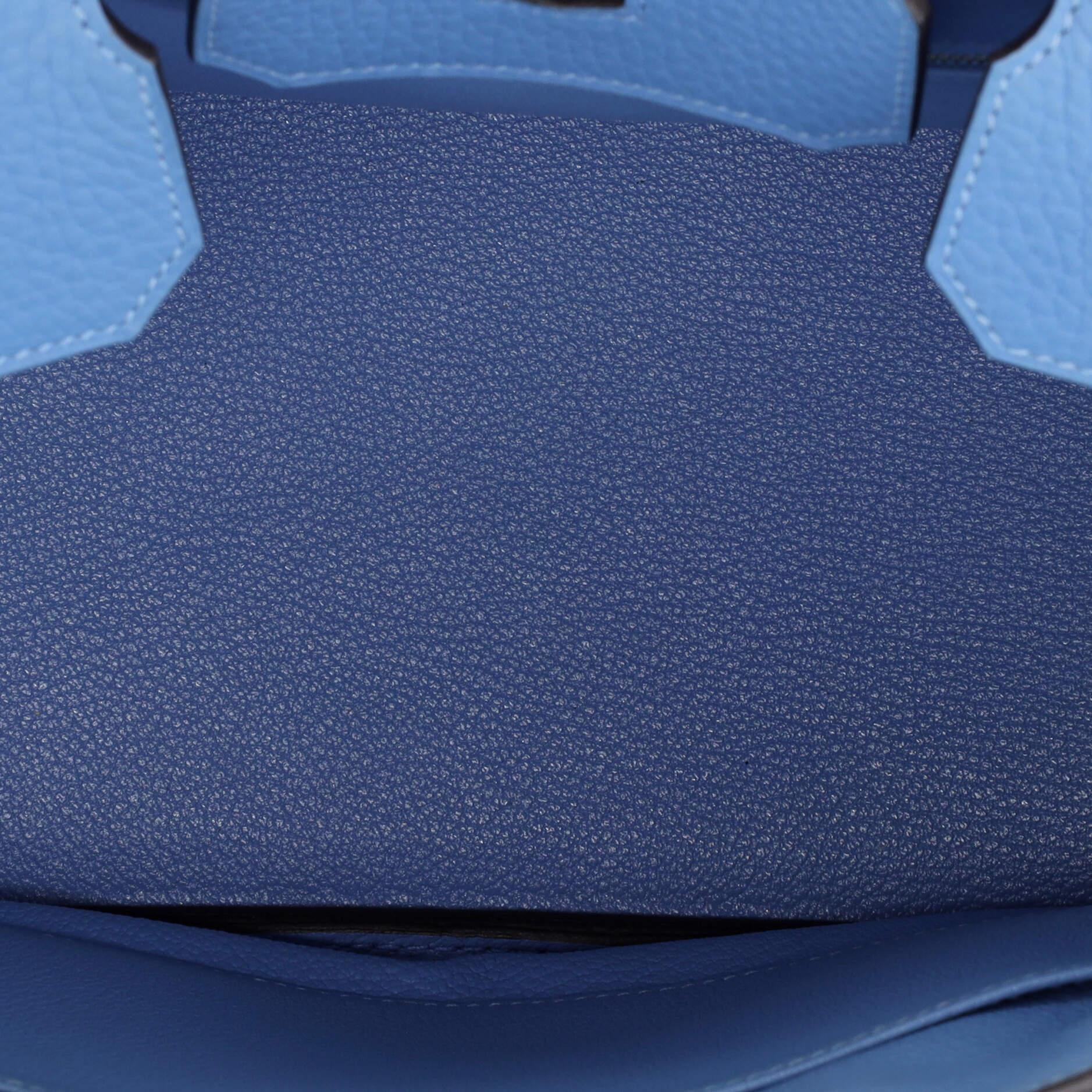 Hermes Birkin Handbag Bleu Paradis Clemence with Palladium Hardware 30 1