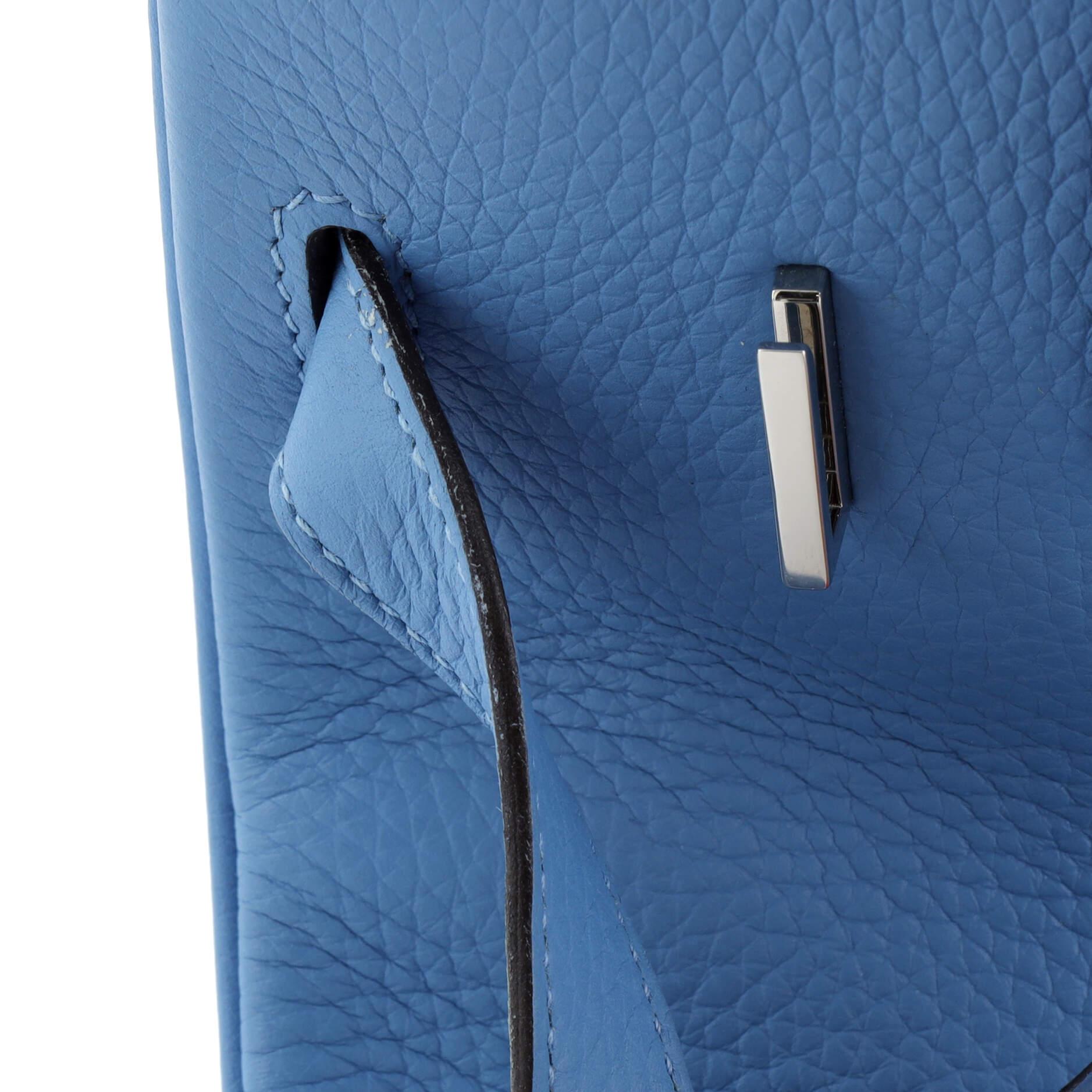 Hermes Birkin Handbag Bleu Paradis Clemence with Palladium Hardware 30 4