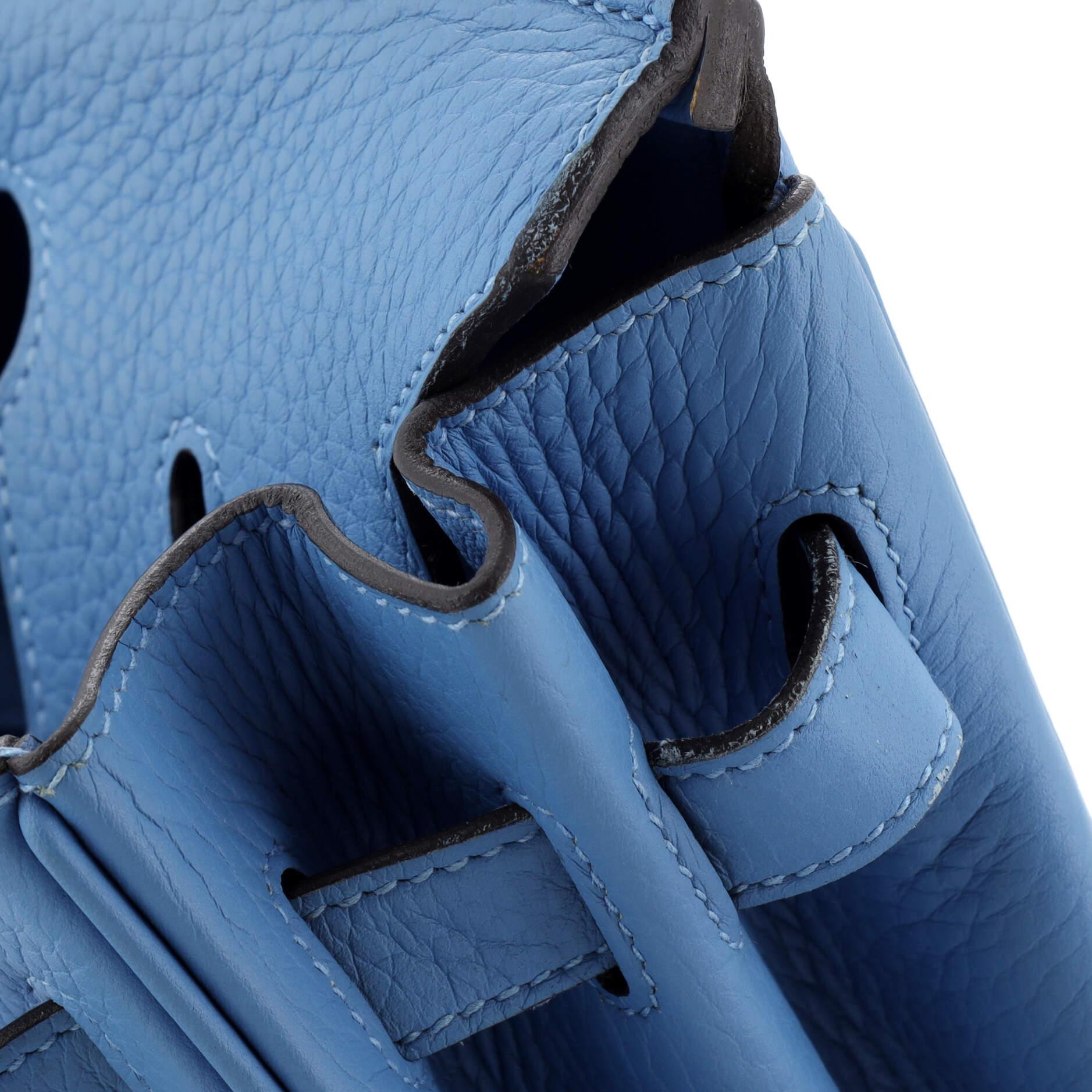 Hermes Birkin Handbag Bleu Paradis Clemence with Palladium Hardware 30 5