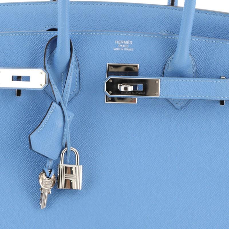 Women's or Men's Hermes Birkin Handbag Bleu Paradis Epsom with Palladium Hardware 30