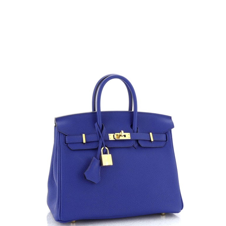 Hermes Birkin Handbag Bleu Royal Togo with Gold Hardware 25 at 1stDibs