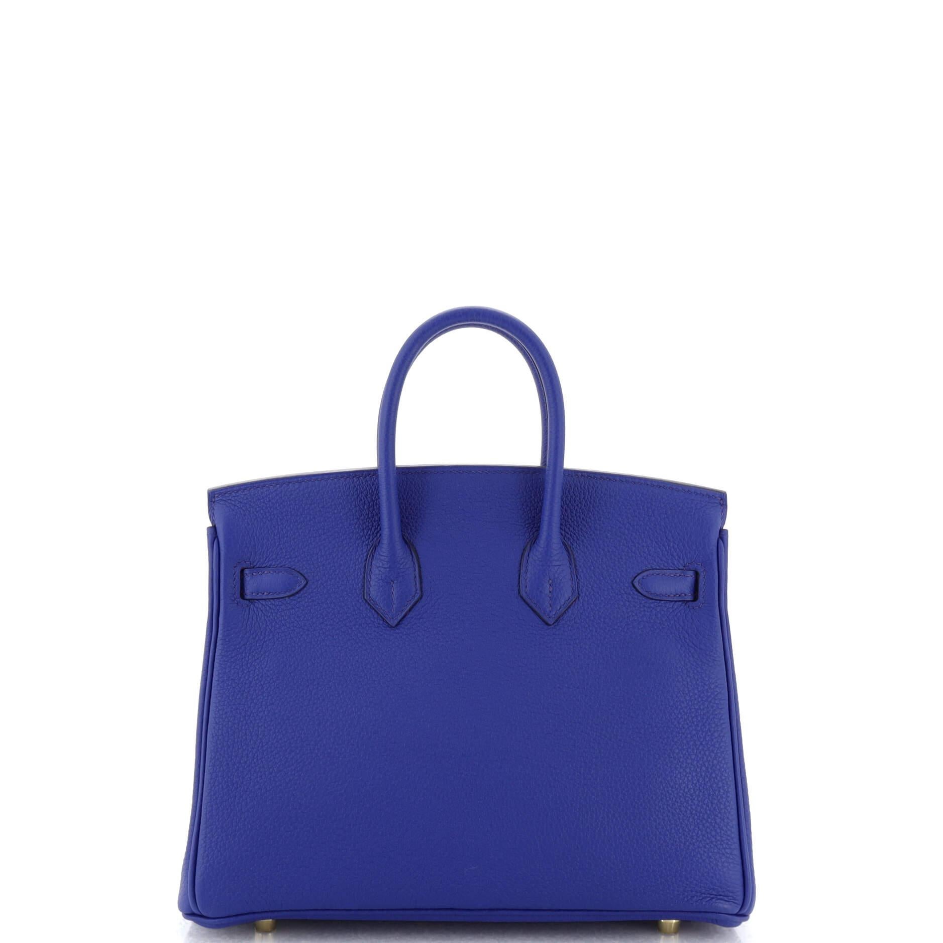 Women's Hermes Birkin Handbag Bleu Royal Togo with Gold Hardware 25