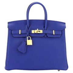 Hermes Birkin Handbag Bleu Royal Togo with Gold Hardware 25