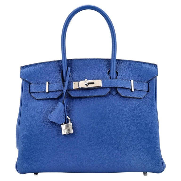 Hermes Birkin 30 Bleu Royal Togo PHW, U-Stamp Handbag Full Set 2022