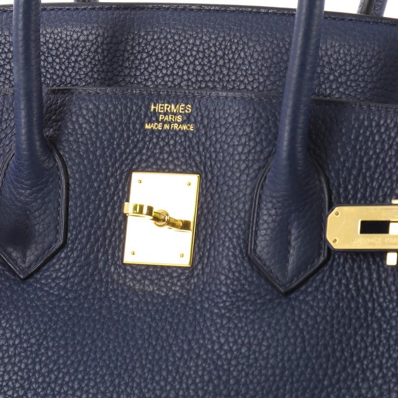 Hermes Birkin Handbag Bleu Saphir Clemence with Gold Hardware 35 5