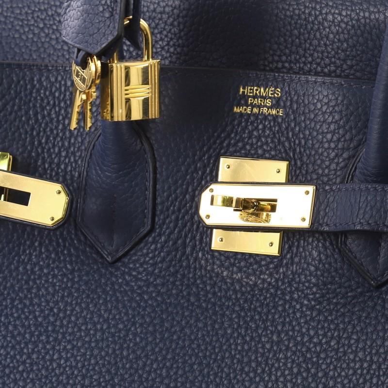 Hermes Birkin Handbag Bleu Saphir Clemence with Gold Hardware 35 2
