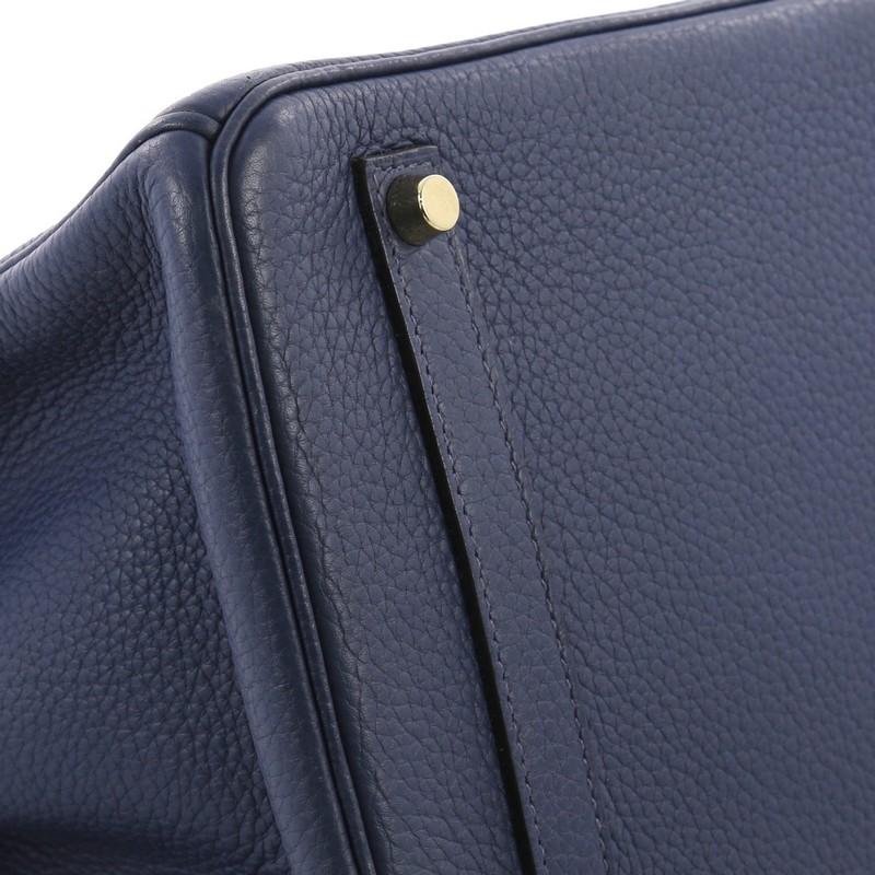 Hermes Birkin Handbag Bleu Saphir Clemence with Gold Hardware 35 3