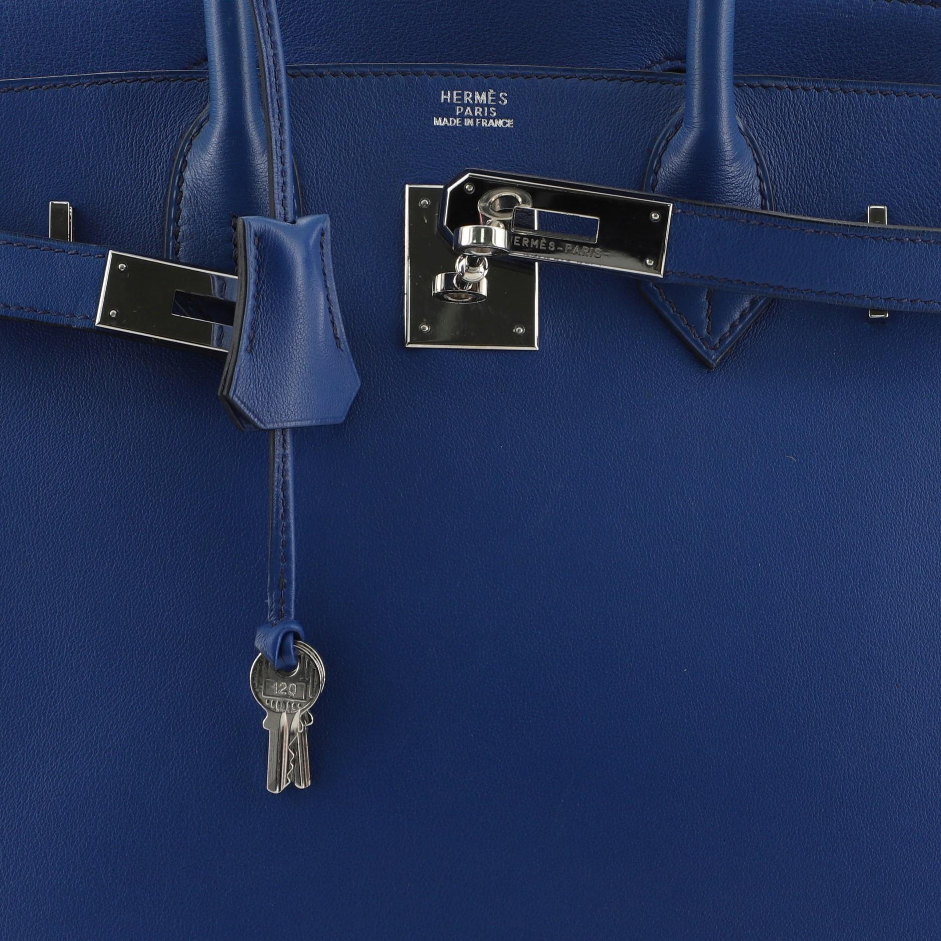 Hermes Birkin Handbag Bleu Saphir Gulliver with Palladium Hardware 30 2
