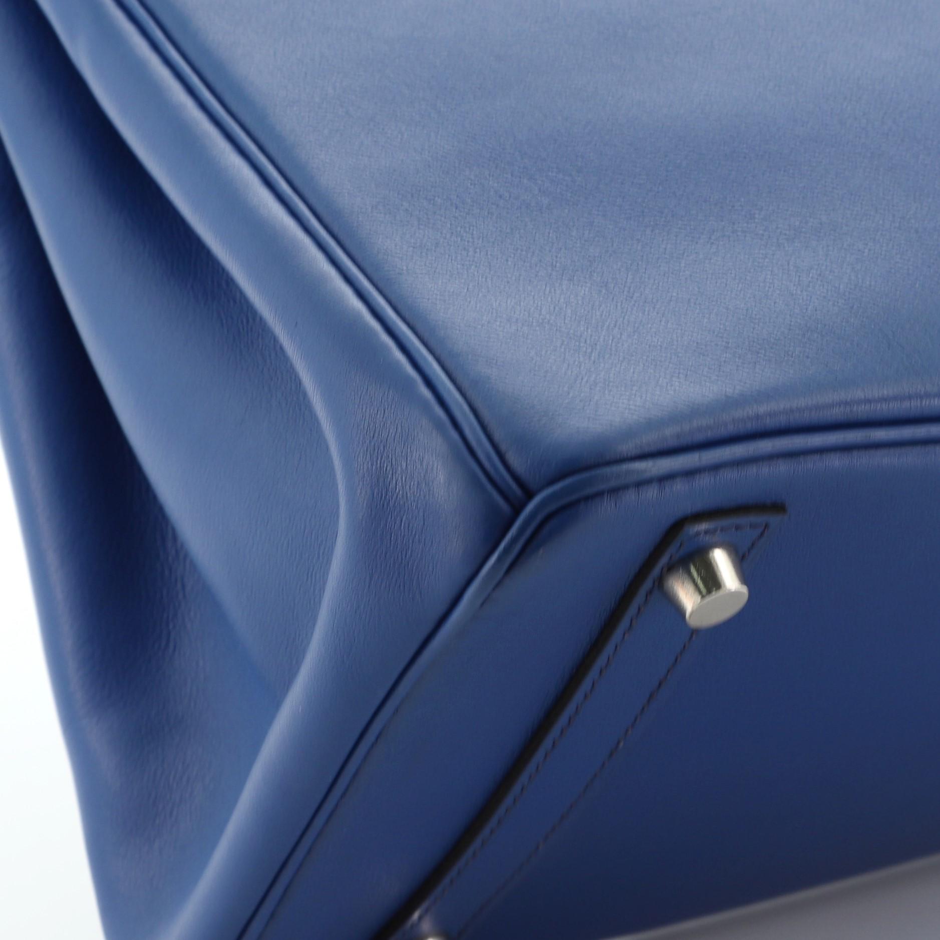 Hermes Birkin Handbag Bleu Saphir Gulliver with Palladium Hardware 30 4