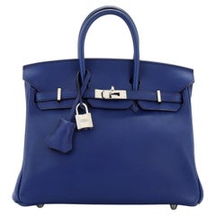 Hermes Birkin Handbag Bleu Saphir Swift with Palladium Hardware 25