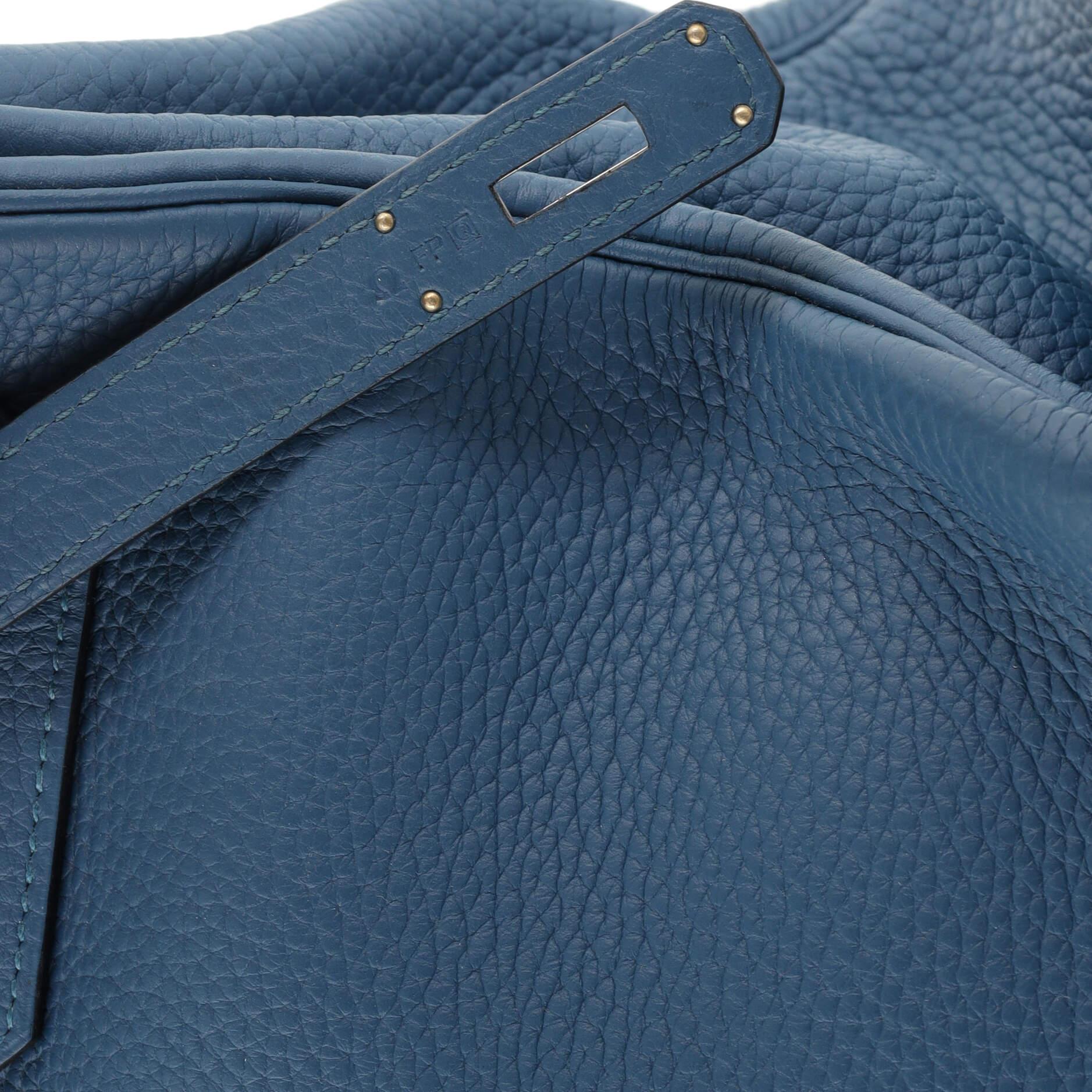 Hermes Birkin Handbag Bleu Tempete Clemence with Palladium Hardware 35 7