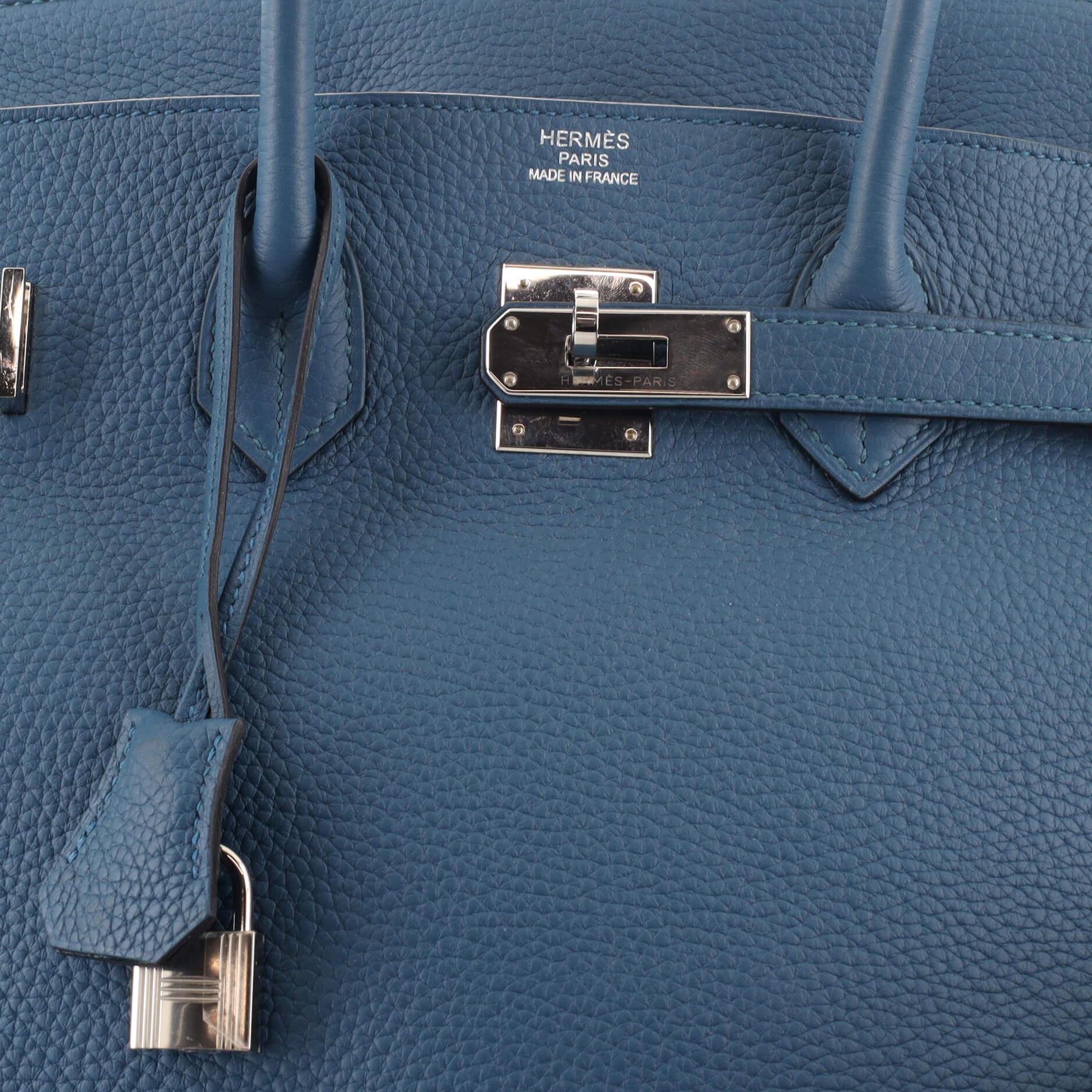 Hermes Birkin Handbag Bleu Tempete Clemence with Palladium Hardware 35 2
